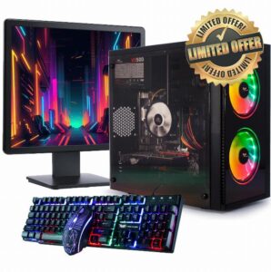 Veno Scorp Budget Gaming PC 19” Bundle Intel Core i5-16GB RAM - 500GB HDD – GT 710 2GB NOVA ARGB Gaming Case - WINDOWS 10(Renewed)