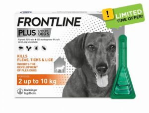 FRONTLINE Plus Flea & Tick Treatment for Small Dogs (2-10 kg) - 3 Pipettes