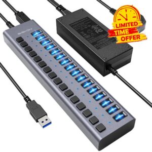 Powered USB Hub - ACASIS 16 Ports 90W USB 3.0 Data Port