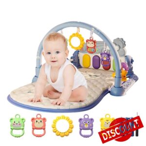 Baby Gym Play Mat | Interactive Sensory Play Piano Gym with Light and Music | Learning Toy Smart Stages