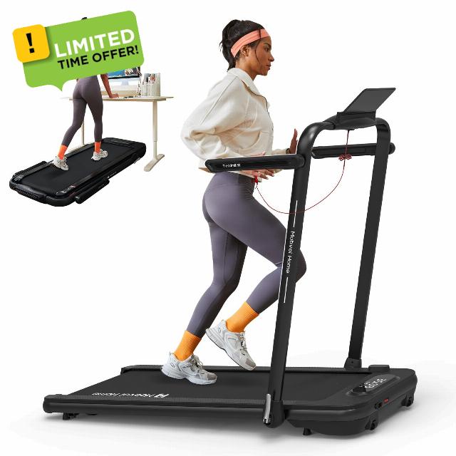 Mobvoi Home Treadmill SE 3 in 1 Foldable Treadmill for Home Walking Pad 2.5 HP Compact Portable folding Under Desk Running Walking Machine with Remote Control LED Display for Home Office 12 km/h