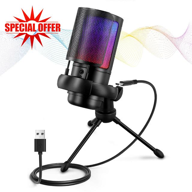 Gaming USB Microphone with RGB Light