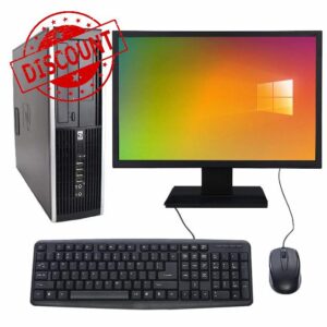 Complete set of 19in Monitor and HP 8300 SFF Quad Core i5-3470 8GB 500GB WiFi Windows 10 64-Bit Desktop PC Computer (Renewed)