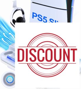 HEYLICOOL PS5 Slim Stand and Cooling Station with Dual Controller Charging Station for Playsation 5 Slim Disc/Slim Digital Console