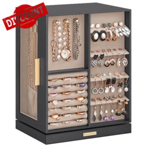 SONGMICS Jewellery Box 360° Rotating