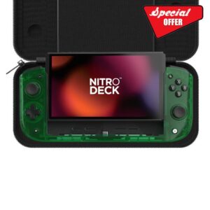 CRKD Nitro Deck Limited Edition with Carry Case - Professional Handheld Deck with Zero Stick Drift for Nintendo Switch and Switch OLED (Emerald Green - Crystal Collection)