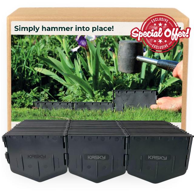 Easy to Install Lawn Edging Border - Simply Hammer into Place