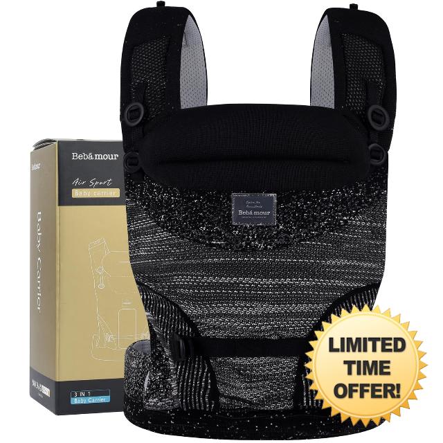 Bebamour Baby Carrier 4-Position Front and Back Baby Carrier with 2 Shoulder Bibs