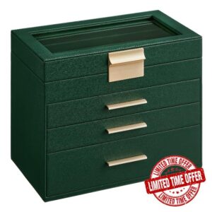 SONGMICS Jewellery Box with Glass Lid