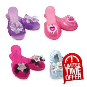 Melissa & Doug Costume Role Play Collection - Step In Style! Dress-Up Shoes Set (4 Pairs) - Princess Play Shoes for Kids Ages 3+