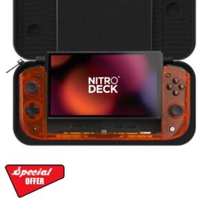 CRKD Nitro Deck Limited Edition with Carry Case - Professional Handheld Deck with Zero Stick Drift for Nintendo Switch and Switch OLED (Orange Zest - Crystal Collection)