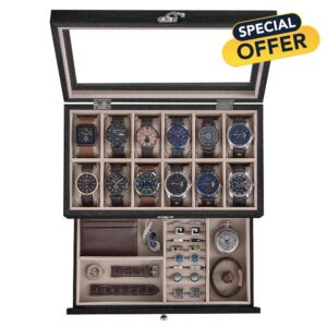 SONGMICS Watch Box with 12 Slots