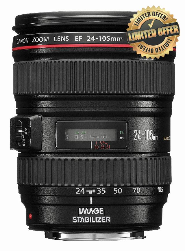 Canon 344B006 EF 24-105mm f/4.0 L IS USM Lens (Renewed)
