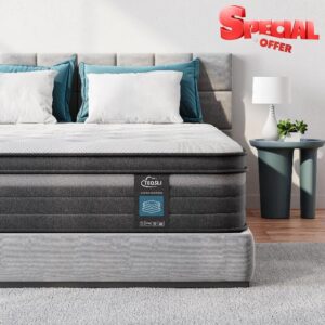 TeQsli Gel Individually Pocket Sprung Single Mattress 3FT with Breathable Soft Fabric