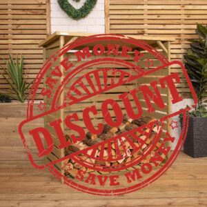 123cm x 115cm Large Wooden Outdoor Garden Patio Log Store Shed