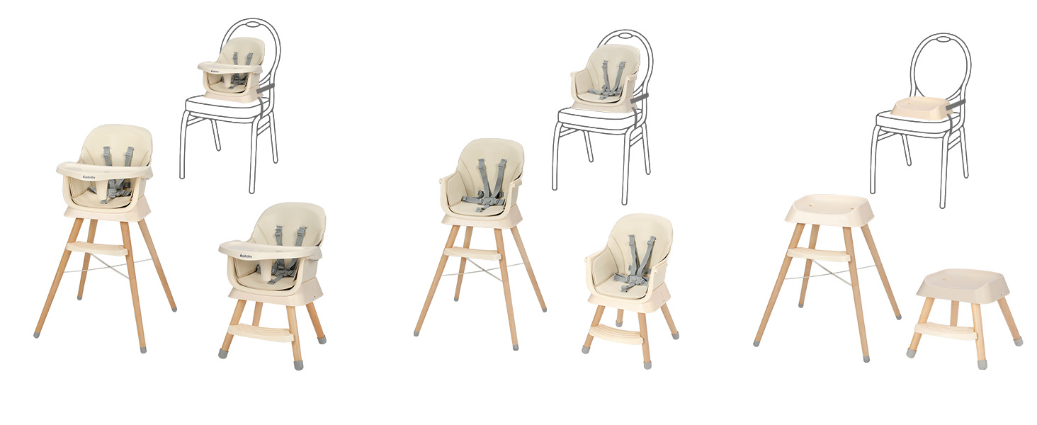 Convertible 6-in-1 High Chair for Babies and Toddler