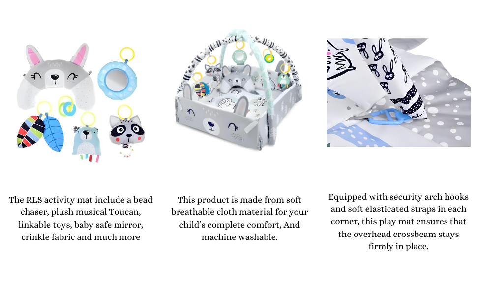 RLS 4-in-1 Multifunctional Baby play mat activity gym Super soft and comfortable