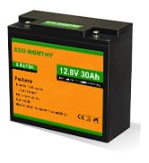 ECO-WORTHY 12V 20Ah Lithium LiFePO4 Battery, 3000+ Deep Cycles, BMS Protection, Compact and Light...