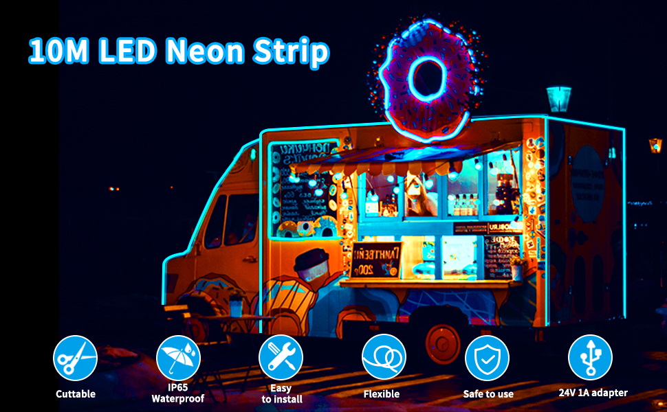 10M led neon strip light suit