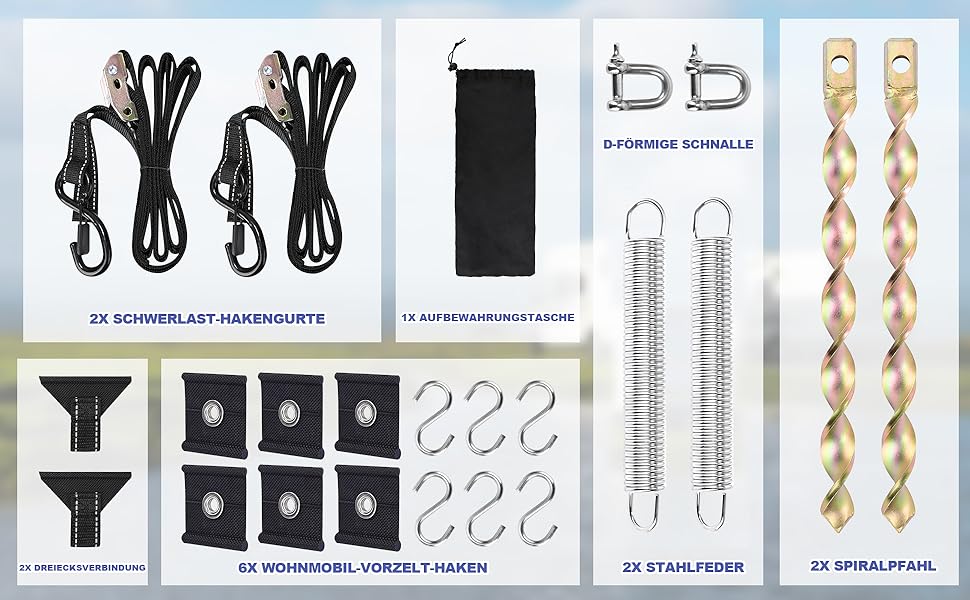 RV awning tie down kit