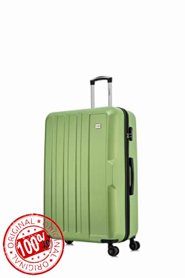 FLYMAX 24" Medium Suitcase Super Lightweight 4 Wheel Spinner Hard Shell ABS Luggage Hold Check in Travel Case 65 Litre Lime