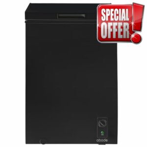 Abode Freestanding Black Chest Freezer 99L with Removable Wire Basket & Counter Balance Lid