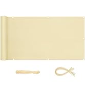 Sekey Balcony Privacy Screens, 0.75 × 6 m Waterproof and UV Protection, 100% polyester with Eyele...