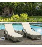 Outsunny Set of 2 Sun Lounger Cushion Non-Slip Seat Pads Garden Patio Reclining Chair for Indoor ...