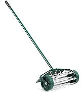 TANGZON 60L/63L Steel Garden Lawn Roller, Water Sand Filled Outdoor Grass Roller with Removable D...