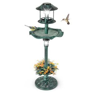 4 in 1 Outdoor Birds Table with Solar Lights