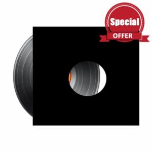 Vision Media® 12'' Vinyl Black Card Record Sleeve with Hole - Premium Quality Disco Bags - 20pcs