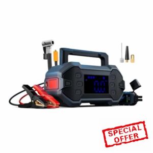 Portable Car Jump Starter 3000A with Air Compressor 12V Battery Jumper Emergency for 8.0L Gas & Diesel Engines Power Booster Start Boost Charger Box and Power Bank