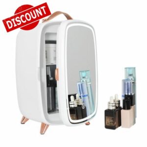 eklipt Mini Fridge with Dimmable LED Mirror (6 Liter/8 Can)