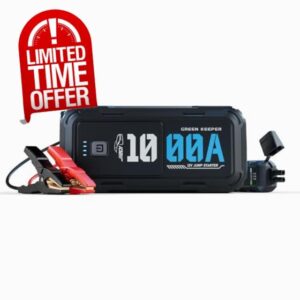 Car Battery Jump Starter 1000A Portable Jump Start Smart Jumper Cable 12V Battery Starter for 5.0L Gas & 3.5L Diesel Battery Booster Pack Multiple Emergency Kit with LED & Safety Protectio