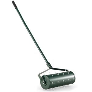 Heavy Duty 43/53cm Manual Grass Roller with Sand Filled Drum & 130cm Detachable Handle