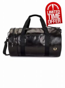 Fred Perry Men Barrel Gym Bag Black - Gold