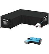 SIMPHAUS V Shaped Garden Furniture Covers Waterproof V-Shape Patio Sofa Furniture Couch Cover Out...
