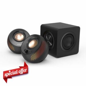 CREATIVE Pebble X Plus 2.1 USB-C Computer Speakers with Subwoofer and Customizable RGB Lighting