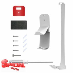 XiFor Wall Hanging Storage Bracket for PS5 Slim Console Wall Mount + Storage Hook Set P5 Slim Storage Accessories (White)