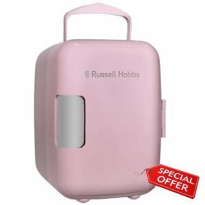 Russell Hobbs Mini Fridge 4L/6 Can Portable Mini Cooler & Warmer for Drinks