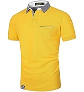 GNRSPTY Men's Polo Shirt Short Sleeve Cotton Golf Tennis T-Shirt with Special Plaid Design