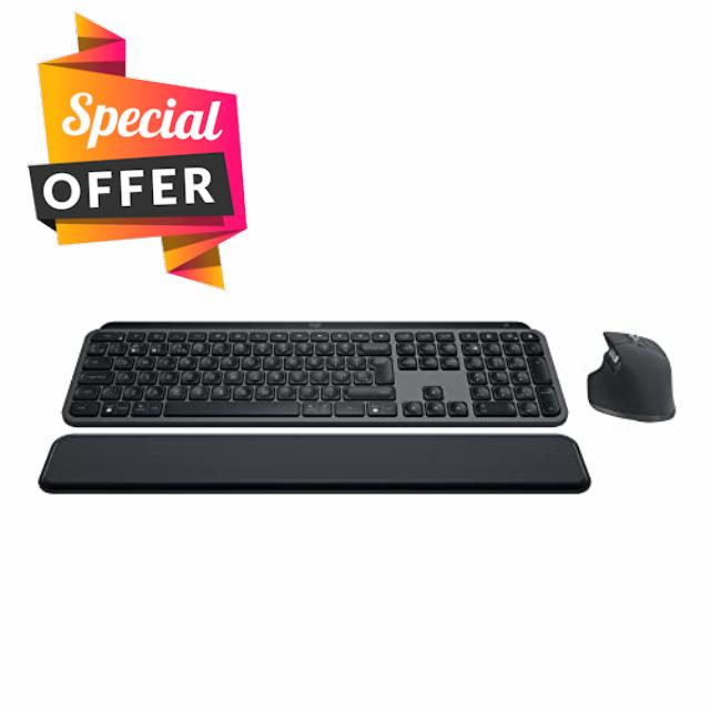 Logitech MX Keys S COMBO - Performance Wireless Keyboard and Mouse with Palm Rest
