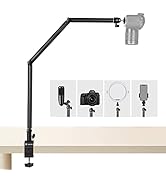 TARION Camera Arm Desk Mount: Heavy Duty DSLR Desktop Mount Camera Stand with Tablet Holder Doubl...