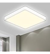 LQWELL Ceiling Light LED Ceiling Lamp, IP44 Waterproof Bathroom Lamp Square Flat 18W 6000K 1600L...