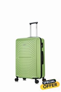 FLYMAX 24" Medium Size Suitcase Super Lightweight 4 Wheel Spinner Hard Shell ABS Luggage Hold Check in Travel Case Lime