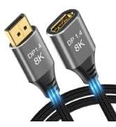 DGHUMEN 8K DisplayPort Cable 1.4 1M, DP Cable (8K@60Hz,4K@120Hz), Display Port to Display Port Ca...