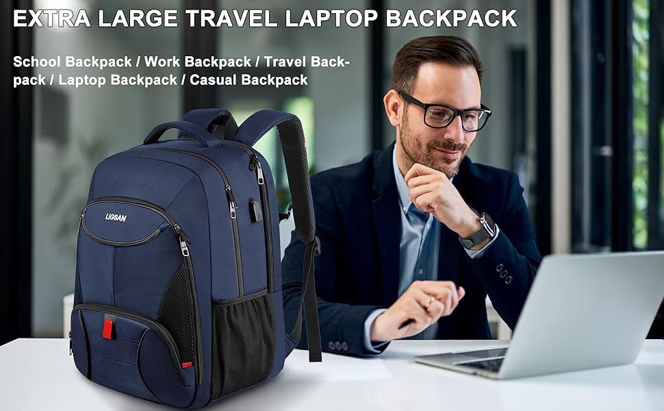 Large Travel Laptop Backpack for Men