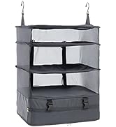 ELEZAY Hanging Packing Cubes Transformable Garment Closet Organisers Storage for Suitcases Carry ...