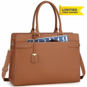 NEWHEY Laptop Bags for Women 15.6 Inch Tote Bag Handbags Women Large Work Bags PU Leather Shoulder Bag Ladies Briefcase for Office Business Shopping School