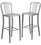 Flash Furniture Glass Patio Table and Chair, Navy, 6-Piece Set